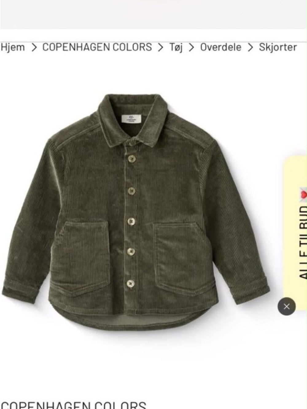 Kids Olive Green Corduroy Button-Front Shirt